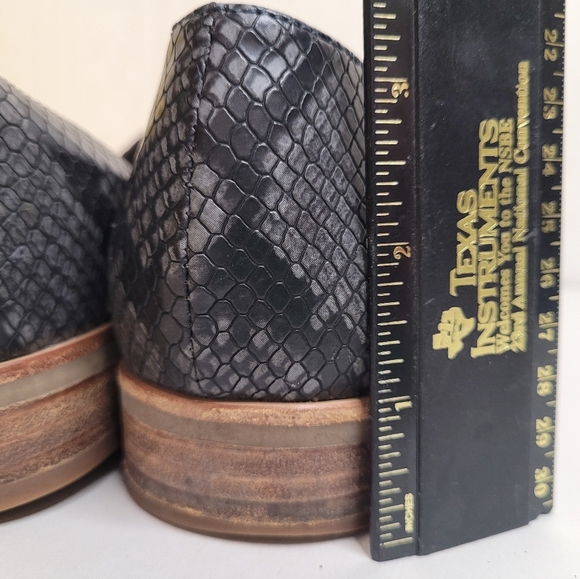 Dolce Vita Kelsa Leather Flats 10 Gray Snakeskin Heel Slip On D'Orsay Loafers - Picture 6 of 9